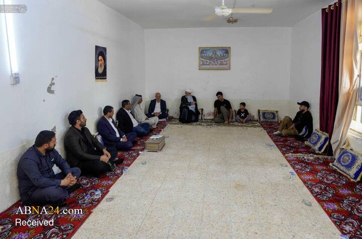 دیدار هیئتی از آستان مقدس علوی با مجروحان و خانواده‌های شهدای تجاوز آمریکایی صهیونیستی به عراق