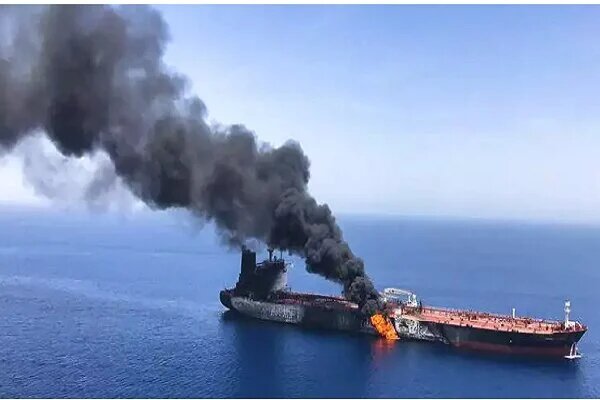 IRGC: Two oil tankers on fire after hitting mine in Hormuz Strait