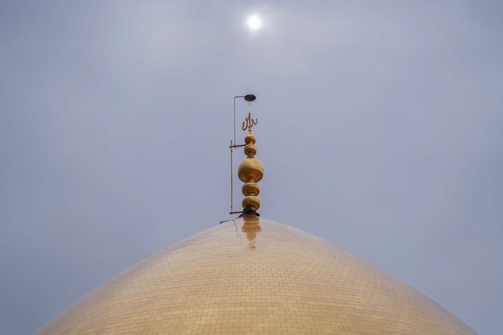 Rainfall brings a refreshing atmosphere to the Al-Askariyayn courtyard