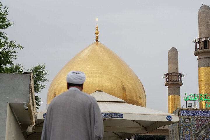 Rainfall brings a refreshing atmosphere to the Al-Askariyayn courtyard