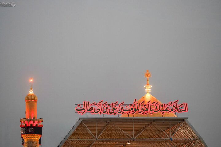 The Holy Alawi Shrine has been draped in black to mark the martyrdom anniversary of Lady Fatimah al-Zahra (SA).