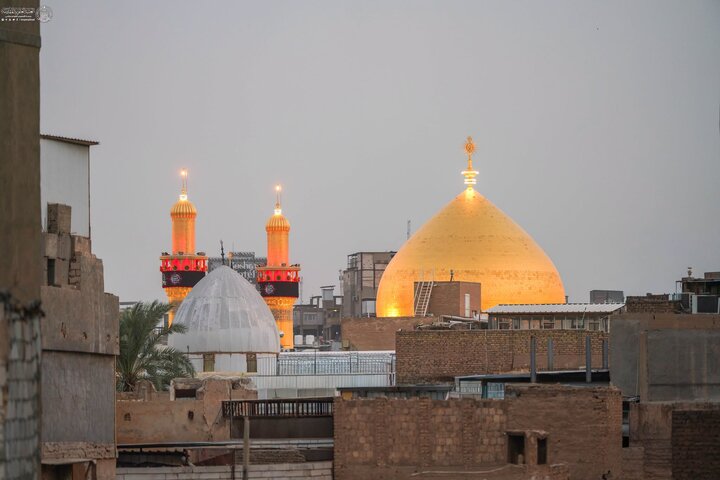 The Holy Alawi Shrine has been draped in black to mark the martyrdom anniversary of Lady Fatimah al-Zahra (SA).
