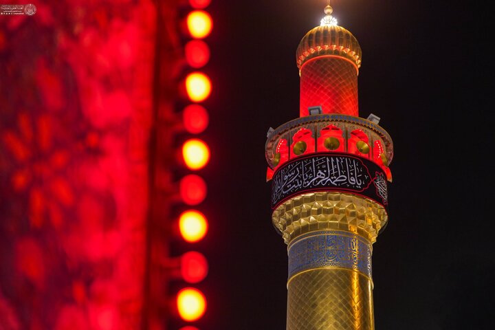 The Holy Alawi Shrine has been draped in black to mark the martyrdom anniversary of Lady Fatimah al-Zahra (SA).