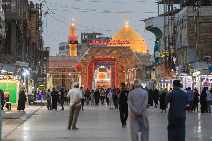 The Holy Alawi Shrine has been draped in black to mark the martyrdom anniversary of Lady Fatimah al-Zahra (SA).
