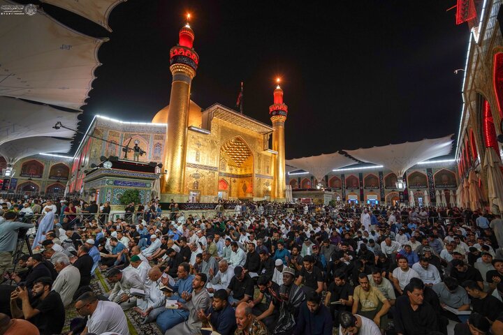 The Holy Alawi Shrine has been draped in black to mark the martyrdom anniversary of Lady Fatimah al-Zahra (SA).