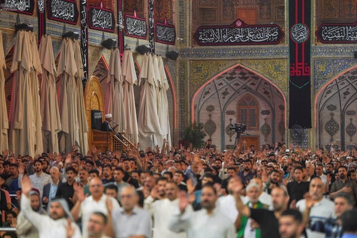The Holy Alawi Shrine has been draped in black to mark the martyrdom anniversary of Lady Fatimah al-Zahra (SA).