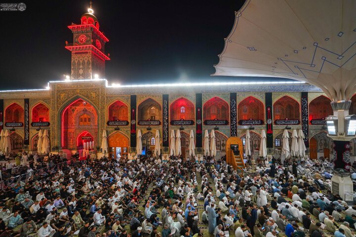 The Holy Alawi Shrine has been draped in black to mark the martyrdom anniversary of Lady Fatimah al-Zahra (SA).