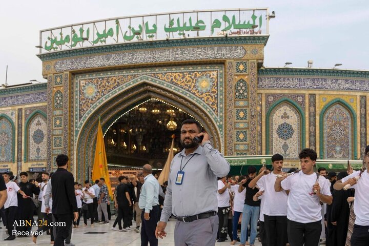 دسته‌های عزاداری ایام شهادت حضرت فاطمه زهرا(س) در بین‌الحرمین کربلا