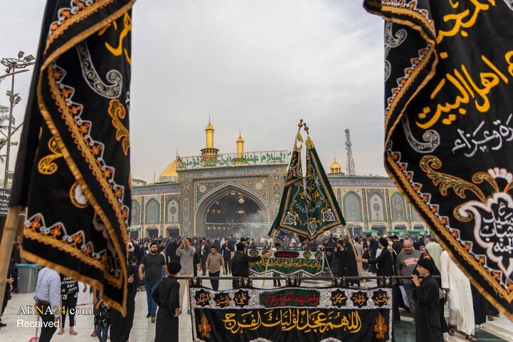 دسته‌های عزاداری ایام شهادت حضرت فاطمه زهرا(س) در بین‌الحرمین کربلا