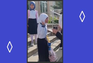 Video \ Konstitsyon hüququnu tələb edən Hicablı şagird: Mənim üçün Allahın Əmri daha üstündür!