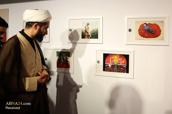 Photos: Opening of illustration exhibition "Together for Iran"