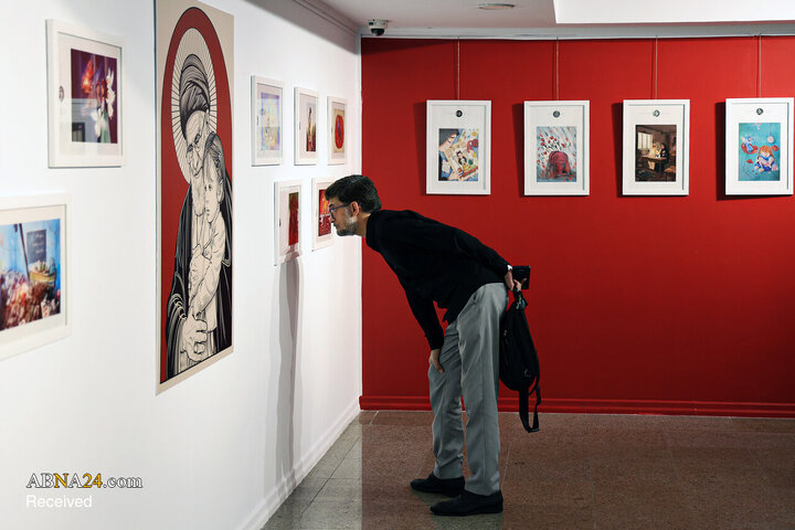 Photos: Opening of illustration exhibition "Together for Iran"