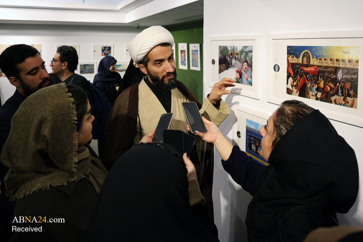 Photos: Opening of illustration exhibition "Together for Iran"