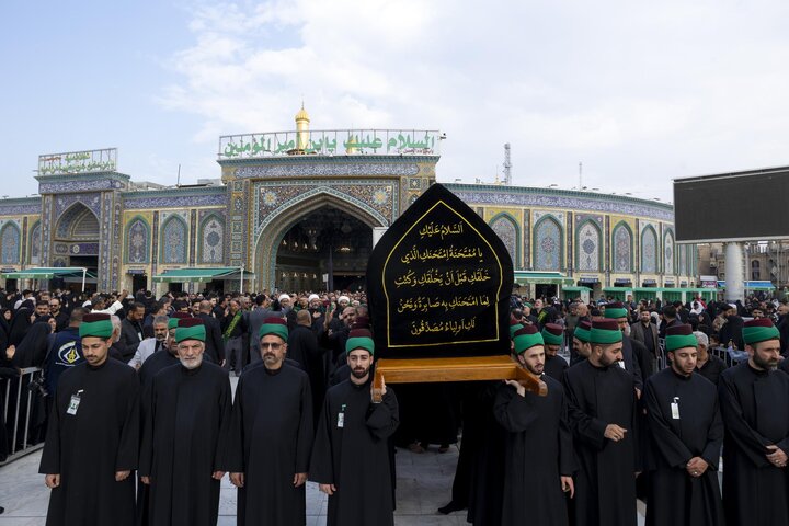 Through a unified funeral procession, staff of two holy shrines commemorate martyrdom of Lady Fatima az-Zahra
