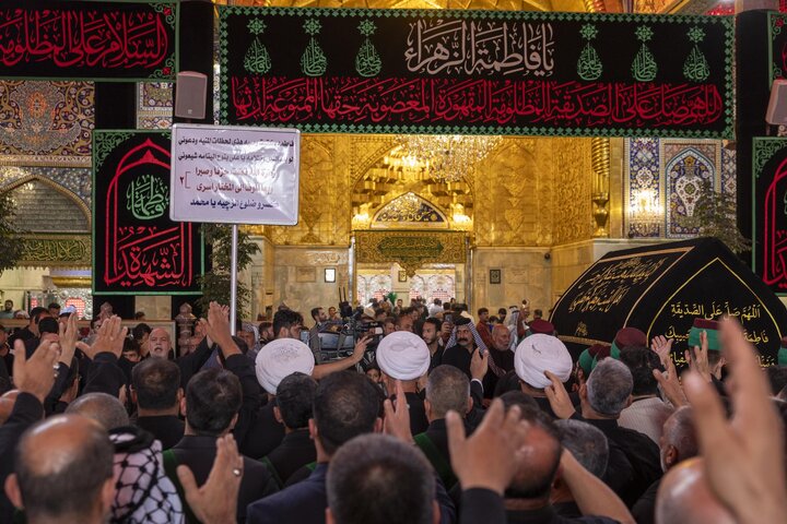 Through a unified funeral procession, staff of two holy shrines commemorate martyrdom of Lady Fatima az-Zahra