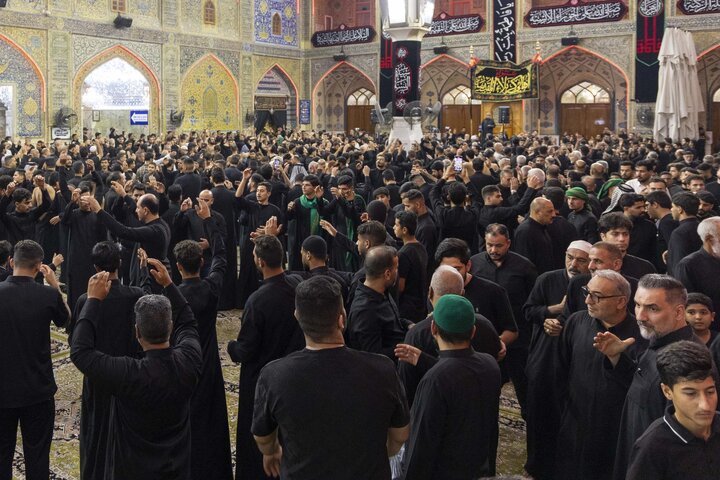 تقرير مصور/ موكب أهالي كربلاء يحيي ذكرى شهادة السيدة الزهراء (عليها السلام) في النجف الأشرف