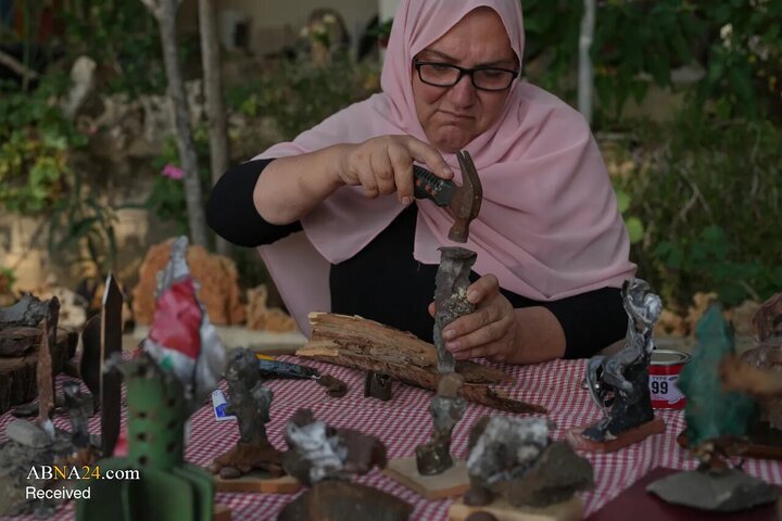 Photos: Artistry with Israeli munitions shrapnel in southern Lebanon