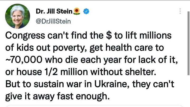 米・緑の党党員が自白、「米国では戦争だけに予算を充当」