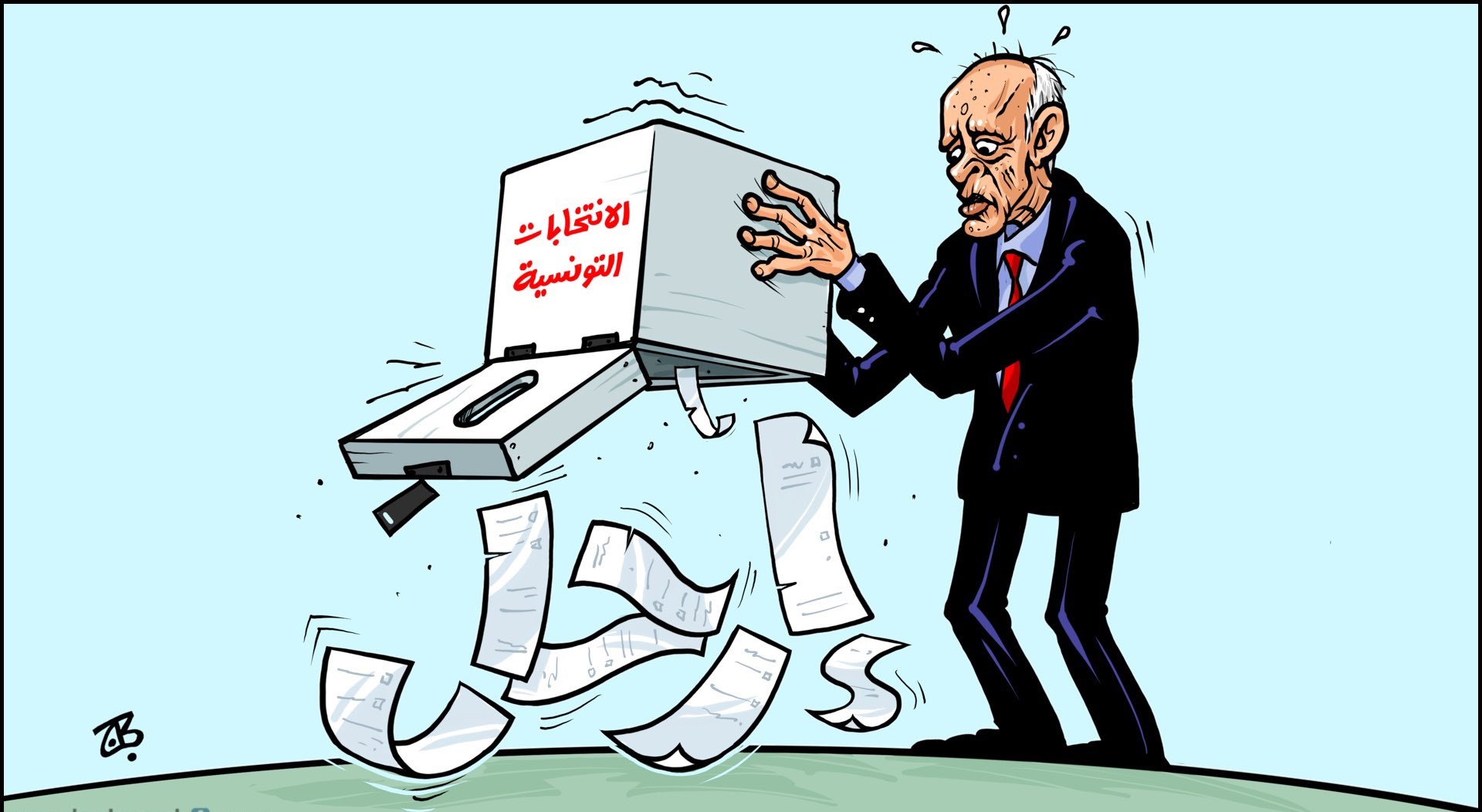 کاریکاتور/ مشارکت بسیار پایین مردم تونس در انتخابات