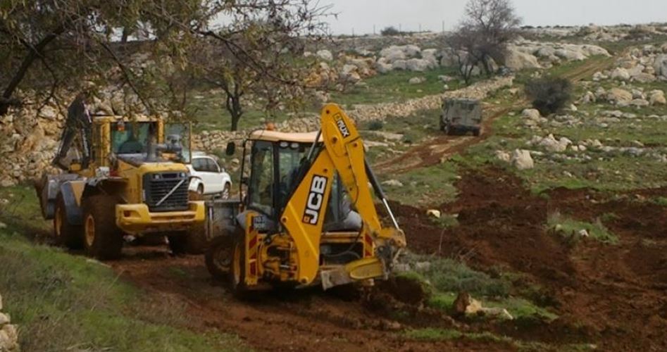 Israeli terrorist army destroys olive groves, cultivated lands in Salfit