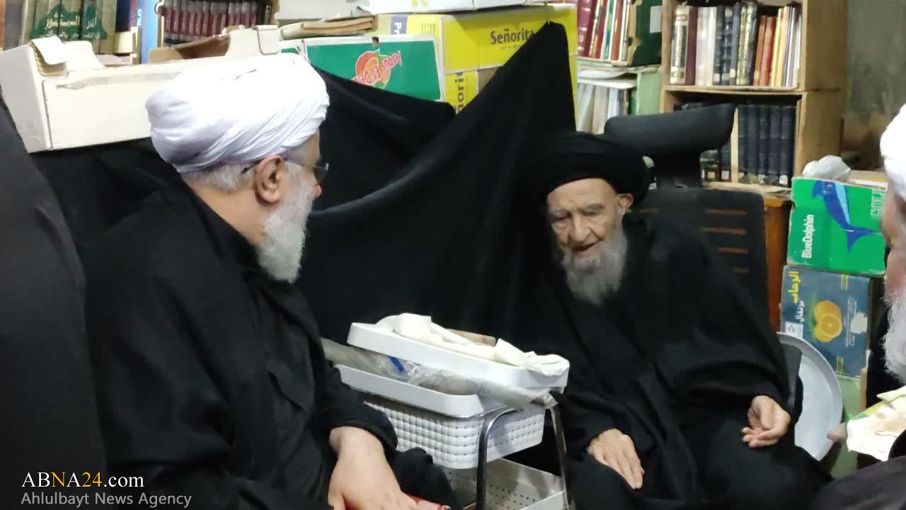 الأمين العام للمجمع العالمي لأهل البيت (ع) يلتقي بآية الله "السيد محمد مهدي الخرسان" + الصور