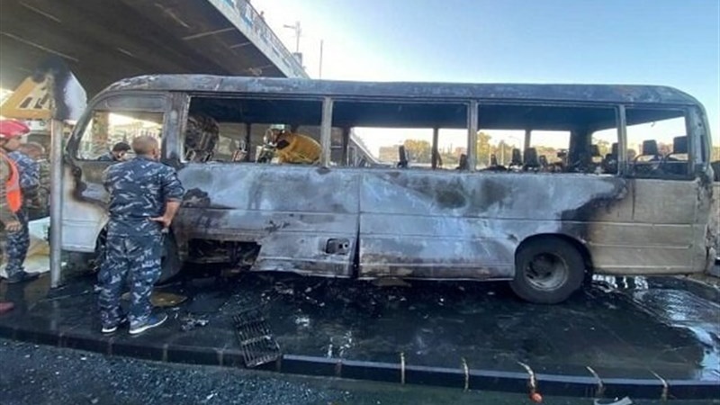 Автобус с сирийскими солдатами взорвался на окраине Дамаска