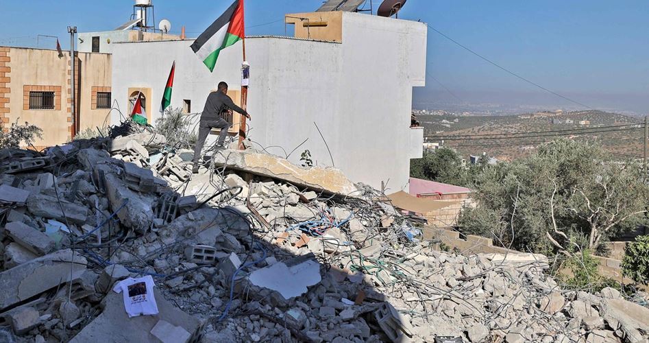 Israeli terrorist forces demolish Palestinian structure south of Nablus