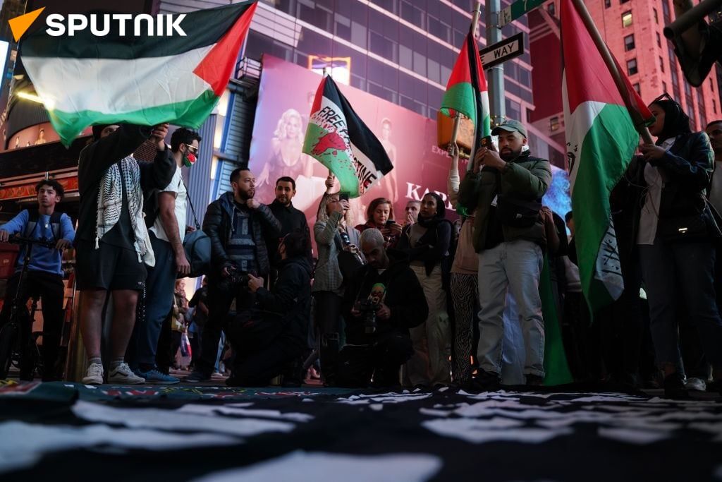 تظاهرات در نیویورک علیه اقدامات رژیم صهیونیستی علیه فلسطینی‌ها