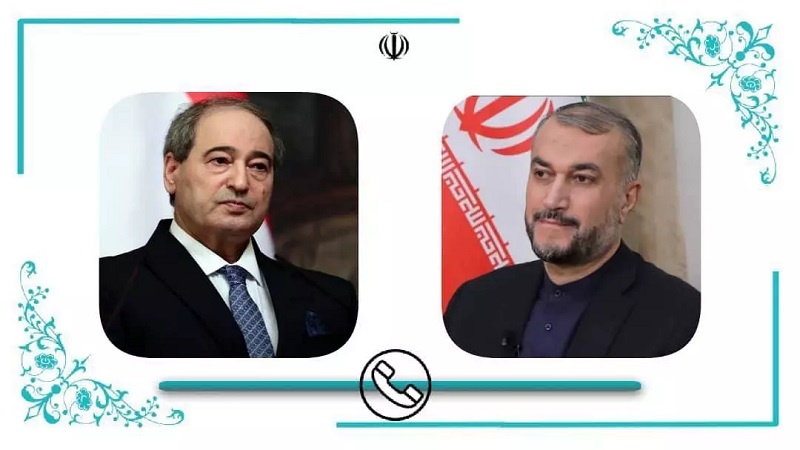 Peywendiya telefonî ya wezîrên karên derve yên Komara Îslamî ya Îran û Sûriyê
