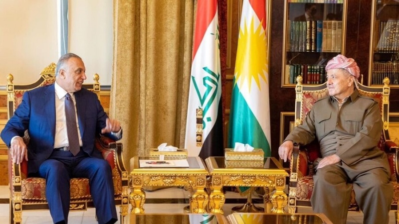 مەسعوود بارزانی و مستەفا کازمی جەخت لە پشتبەستن بە دیالۆگ دەکەنەوە بۆ چارەسەر کردنی کێشەکانی عێراق
