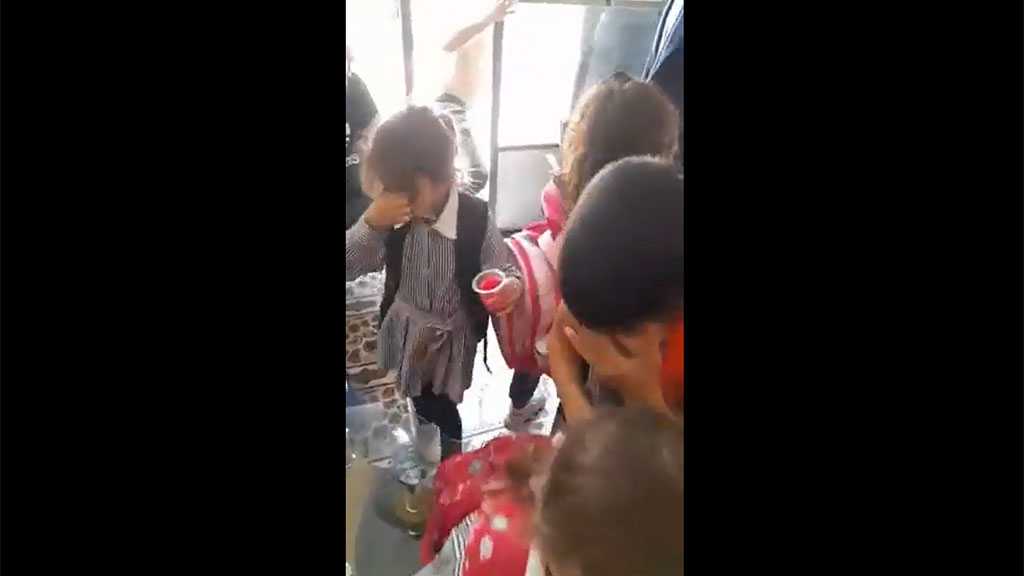  Palestinian children terrified, injured as Israeli terrorist troops storm school, fire tear gas (+Video)