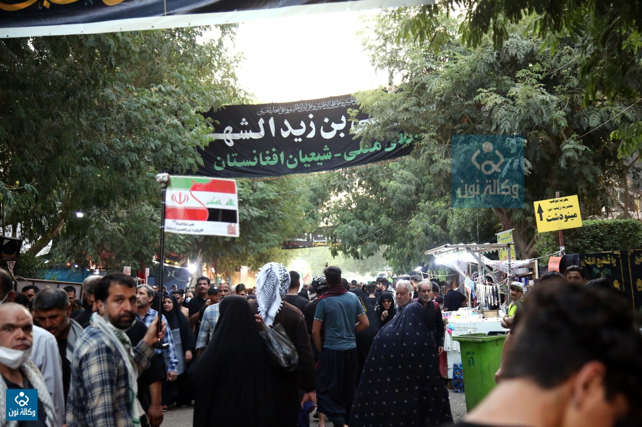 موكب يحيى بن زيد الشهيد الأفغاني يقدم الخدمات في الزيارة الاربعينية+(صور)