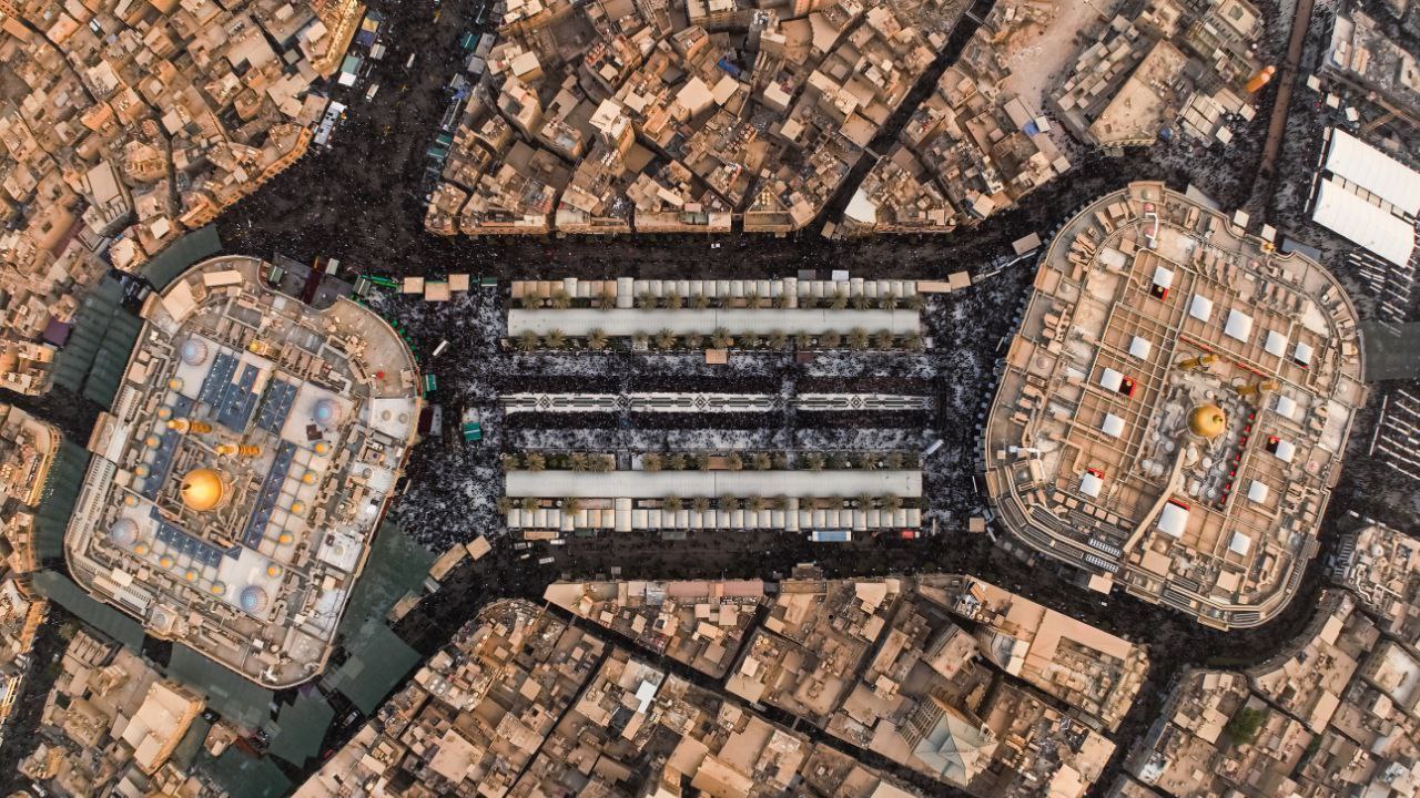 امام حسین (ع) کے چہلم پر کربلائے معلیٰ کی فضائی تصویریں