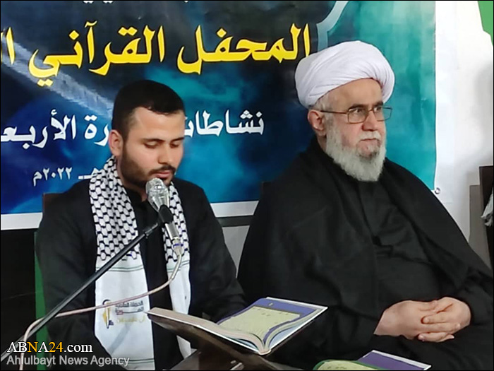 تقرير مصور / المحفل القرآني الدولي بالزيارة الأربعينية في موكب نداء الأقصى ومشاركة أمين عام المجمع العالمي لأهل البيت (ع)
