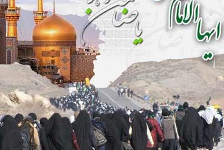 حوالي 600 الف زائر يتوجهون الى مشهد لزيارة مرقد الامام الرضا (ع) مشيا على الاقدام