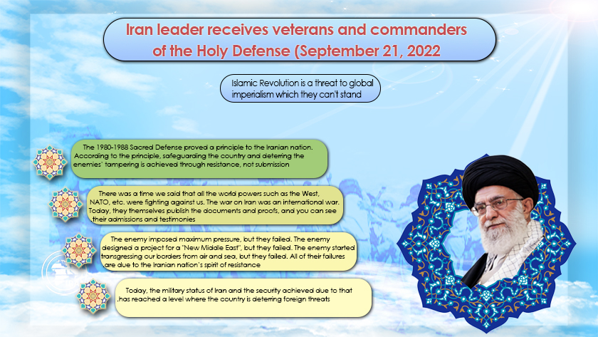  Imam Khamenei: Sacred Defense proved resistance only way to protect Iran