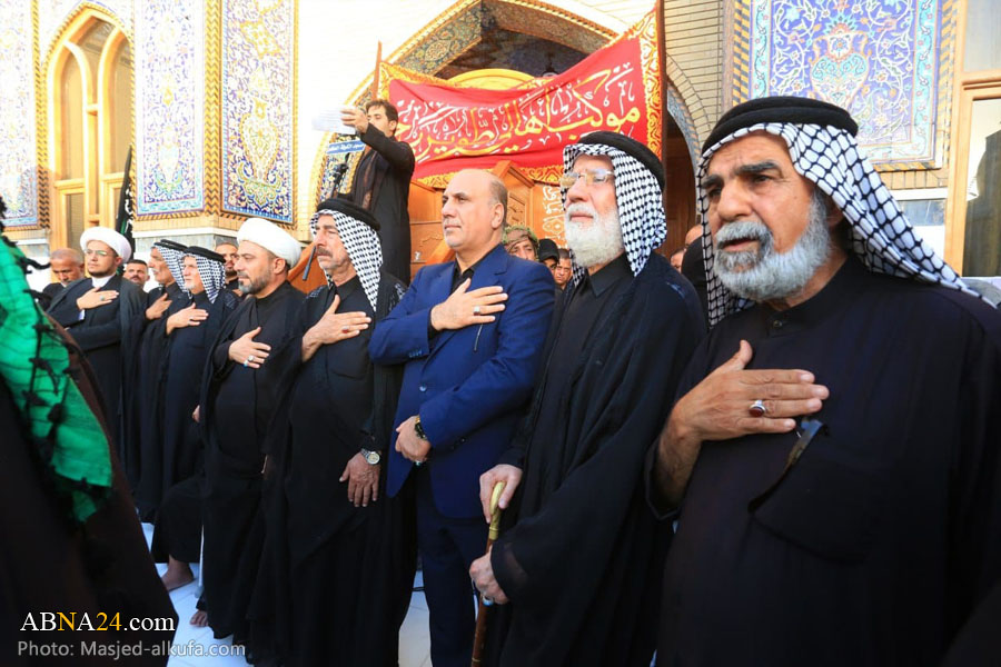 تقرير مصور / موكب عزاء لأهالي "طويريج" يوم وفاة النبي (ص) في مسجد الكوفة 