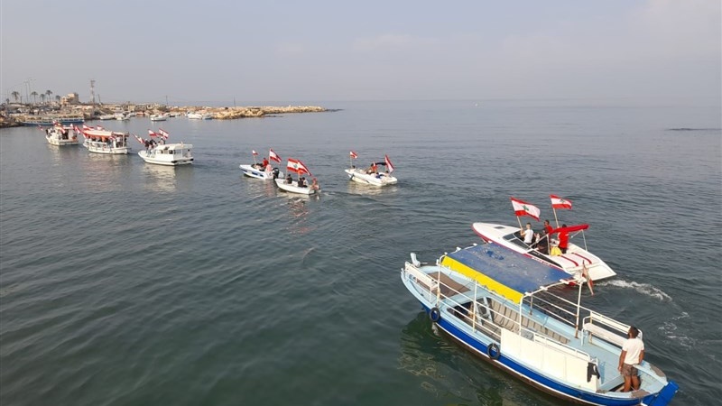 Движение морского каравана Ливана к границам с оккупированной Палестиной