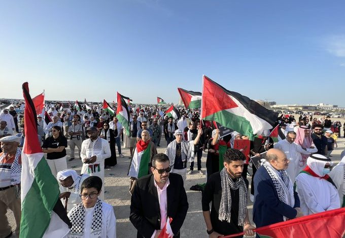 مظاهرات حاشدة في البحرين تضامنا مع الأقصى والشعب الفلسطيني