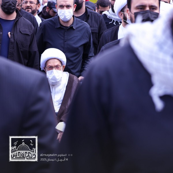 Ayatollah Isa Qassim participates in Int'l Al-Quds Day march in Qom