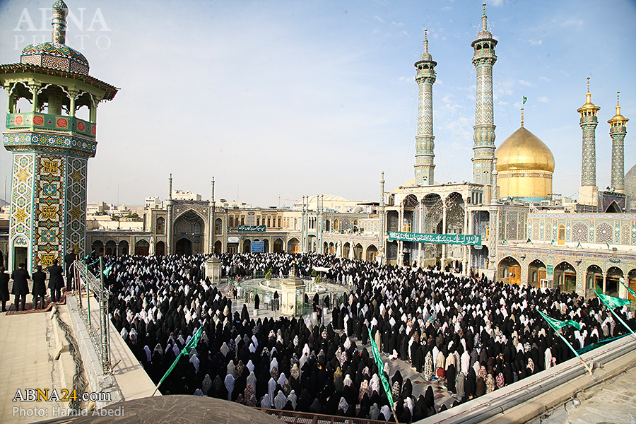 تقرير مصور / إقامة صلاة عيد الفطر في حرم السيدة المعصومة بمدينة قم 