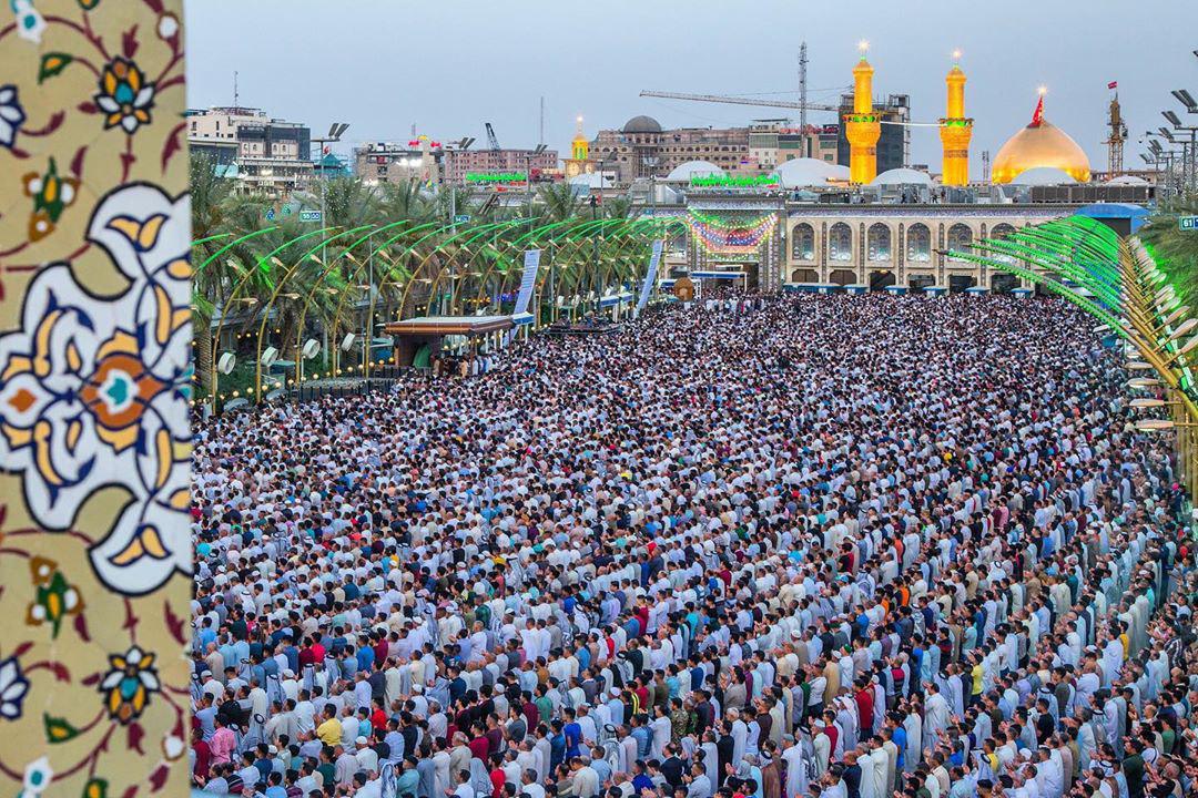 Millions of pilgrims attend Eid al-Fitr prayer in Bayn al-Haramayn, Karbala