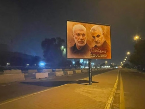 نصب تصاویر فرماندهان پیروزی در فرودگاه و خیابان‌های بغداد