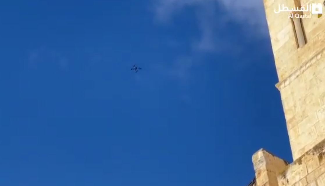 Video: Israeli drone hovers over al-Aqsa Mosque to secure fanatic settlers storming the holy site