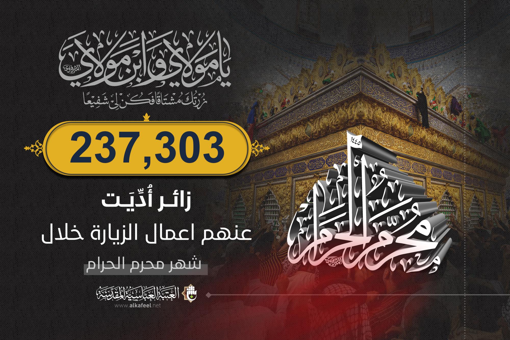 Al-Abbas shrine performs Ziyarat on behalf of more than 237 thousand visitors in Muharram