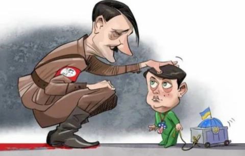 Һитлер “әми” варисин башына әл вурур... - Карикатура Һитлер “әми” варисин башына әл вурур... - Карикатура