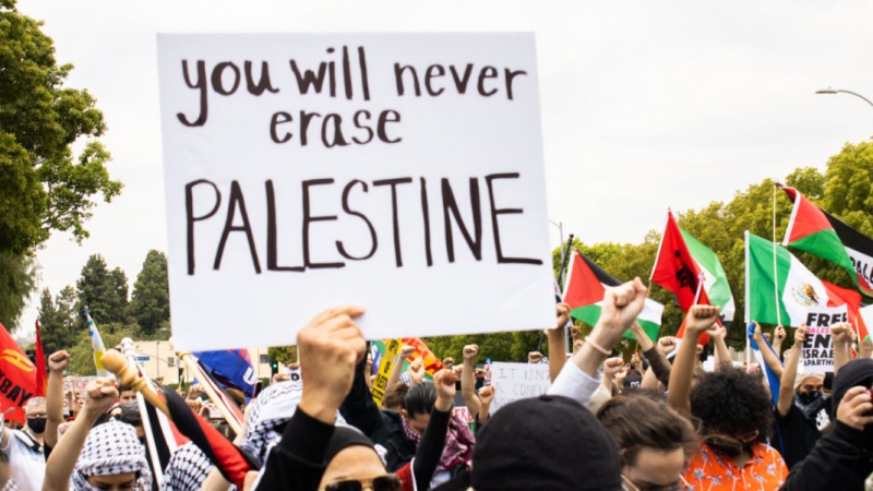  USA: Unterstützer Palästinas demonstrieren gegen Google