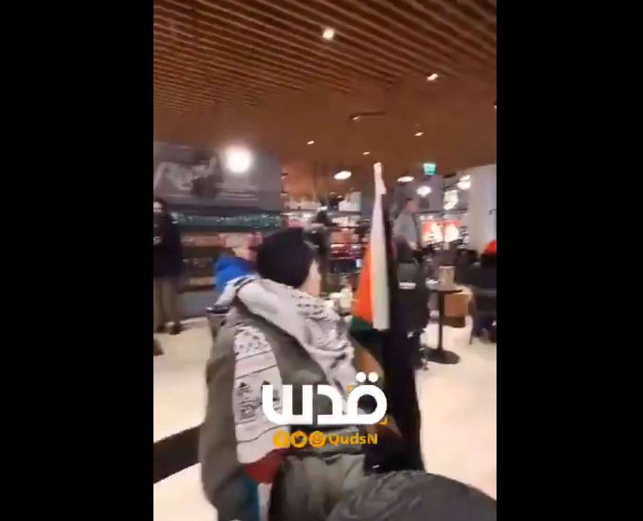 Video: Finnish activists stage a sit-in inside Starbucks store, protesting against support for Israeli occupation
