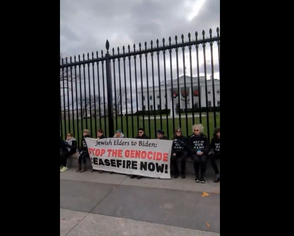 Video: Police arrest 18 anti-Zionist Jewish elders after chaining themselves to White House gates 