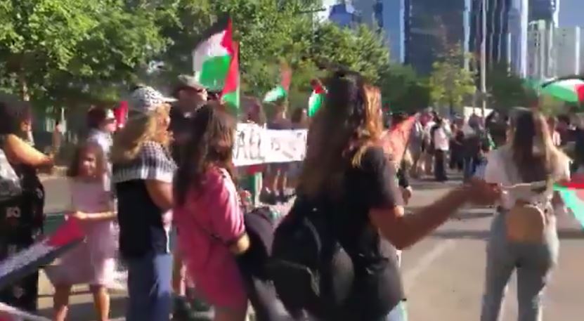 Video: A protest in Chile in front of US embassy in Santiago in support of Palestine